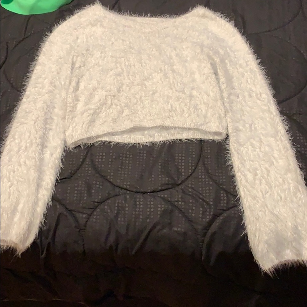 Fuzzy cropped sweater
